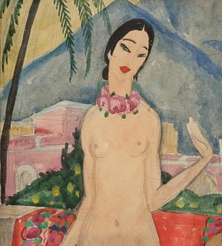 Gerda Wegener, Modell med musicerande kvinna.