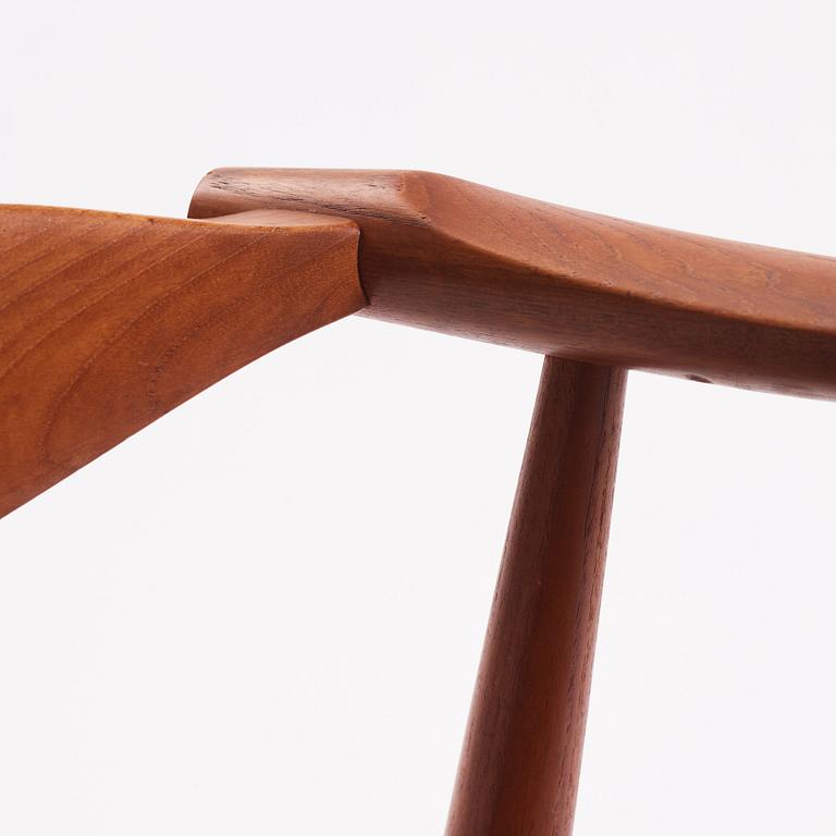 Hans J Wegner, a teak and brown leather 'CH-35', Carl Hansen & Son, Denmark 1950-60s.