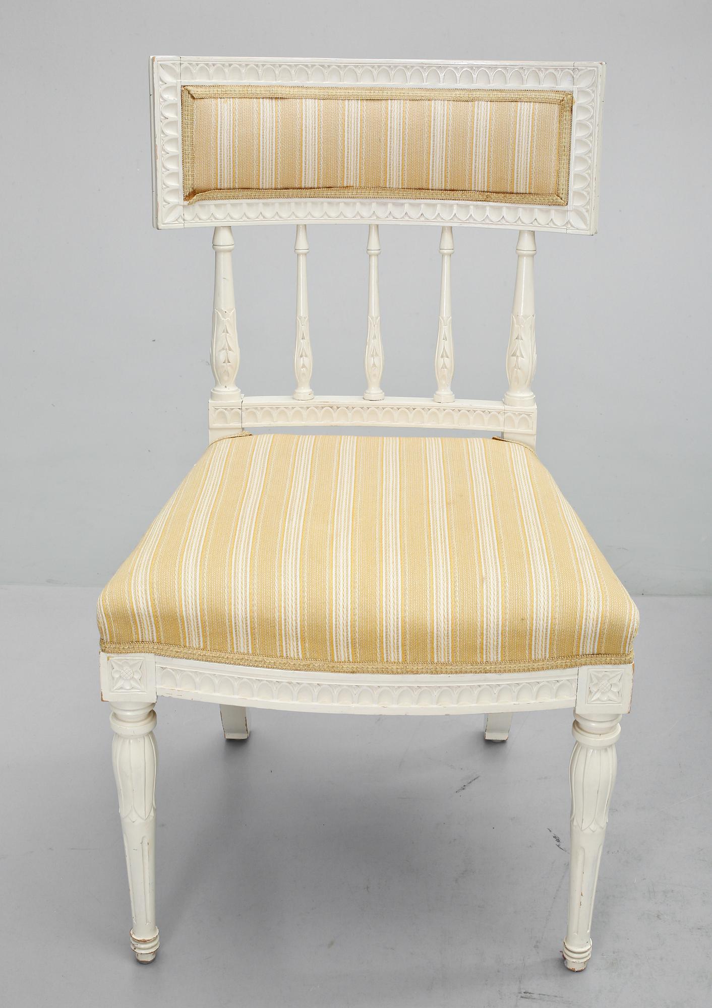 STOLAR, 4 st, sengustaviansk stil, omkring 1900-talets mitt.
