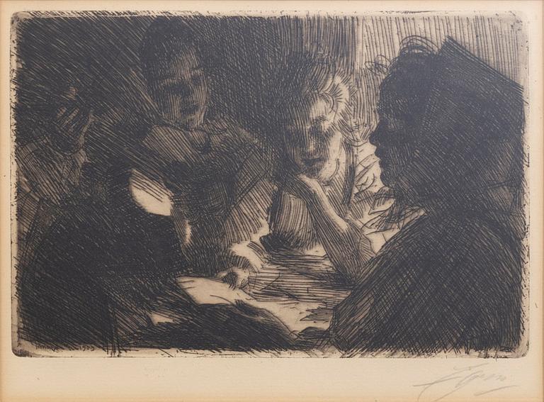 Anders Zorn, a signed etching from 1903.