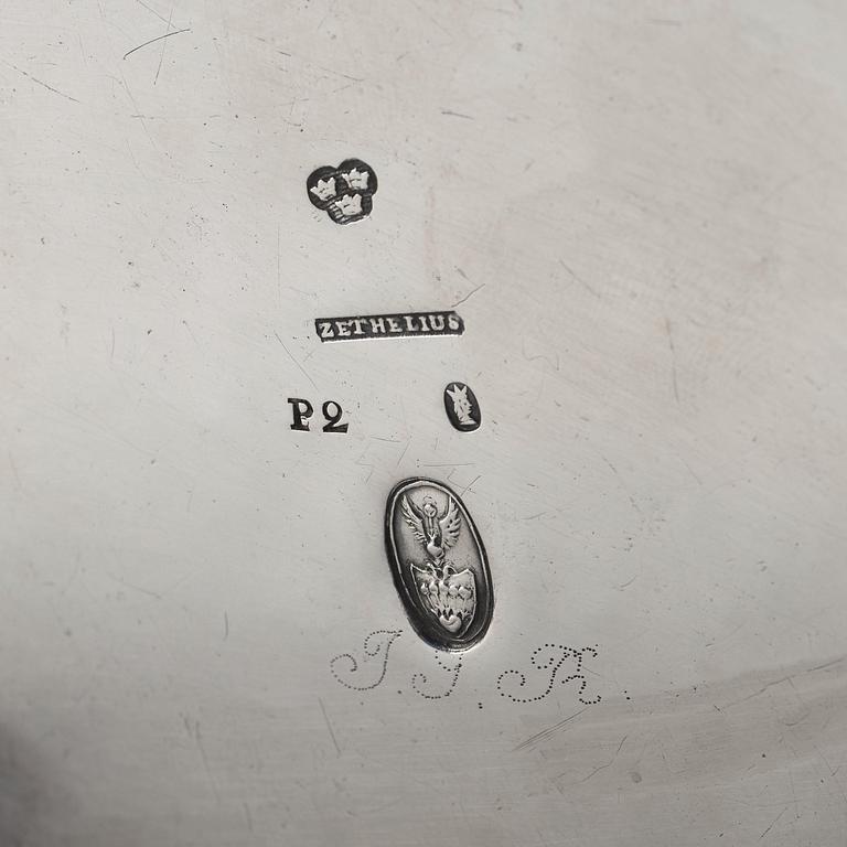 A Swedish 18th century Gustavian silver sugar-casket, mark of Pehr Zethelius, Stockholm 1797.