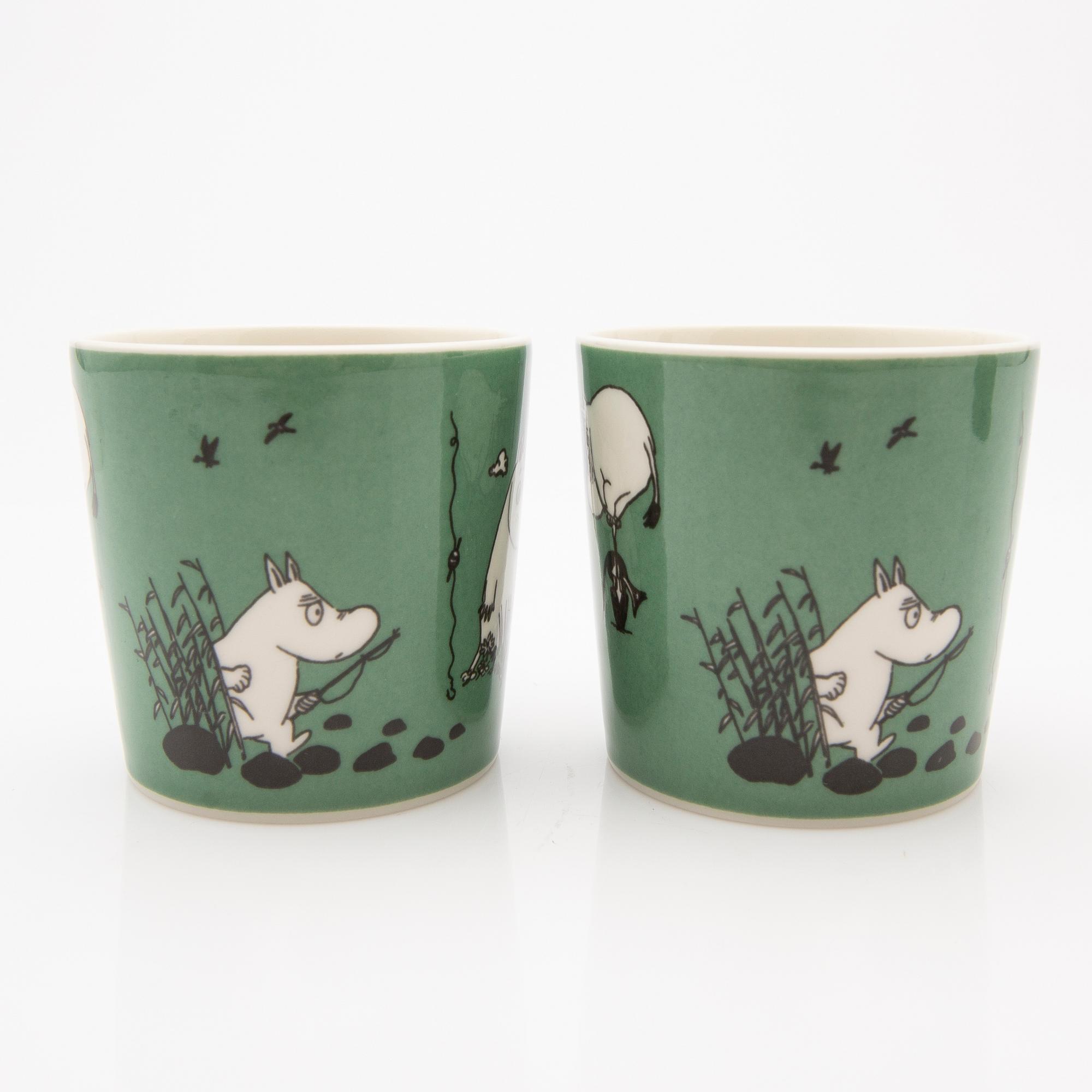 Moomin mugs, a pair, porcelain, Arabia, Finland 1991-96.