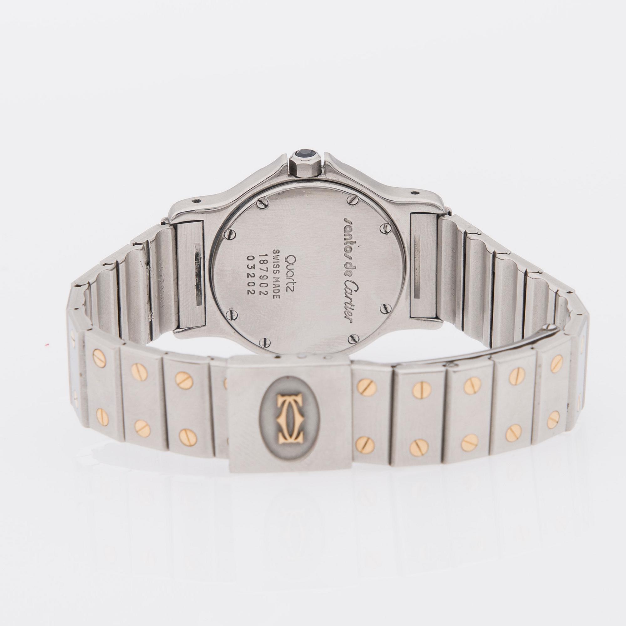 ARMBANDSUR, Santos de Cartier, stål och förgyllt stål.