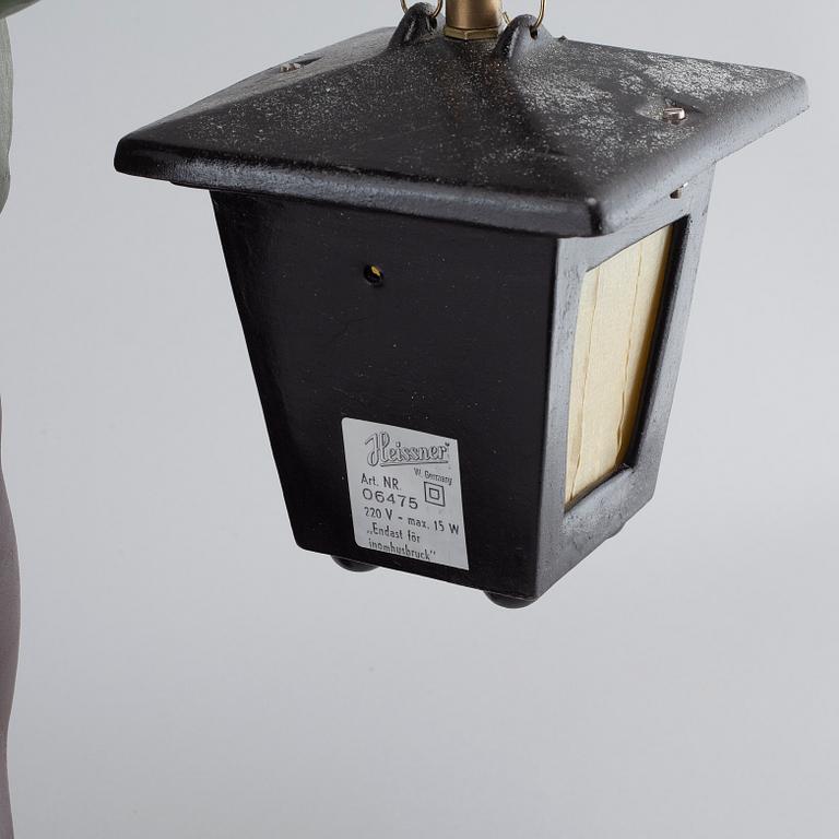 A ceramic gnome with lantern by Heissner, Germany, second half of the 20th century.