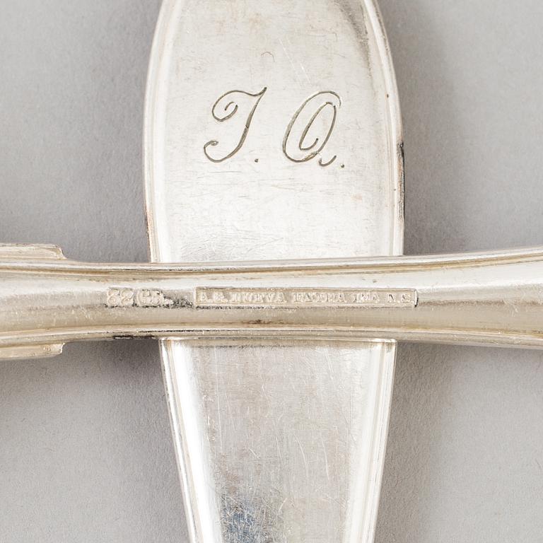BESTICK NYSILVER, 53 + 12 delar, modell "Svensk Spetsig", A.G. Dufva, Stockholm.