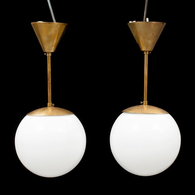 a pair of ceiling lamps from the second half of the 20th century.