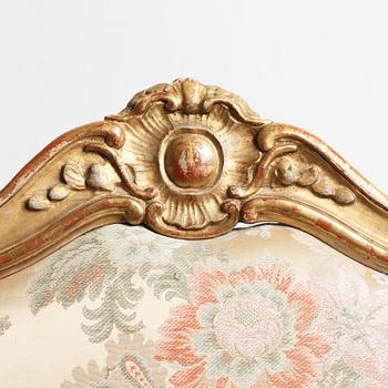 A Swedish Rococo armchair by Olof Höglander (master in Stockholm 1745-65).