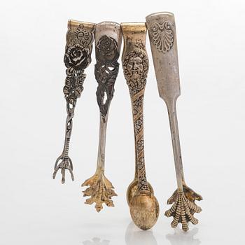 Sockertänger, 15 st, främst finska, 1900-talets början.