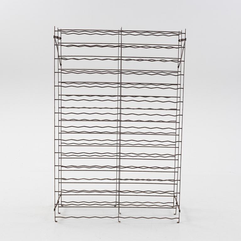 A Rigidex iron wine rack, France.