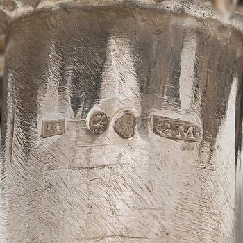 Gustaf Möllenborg, Ljusstakar, ett par, silver, Stockholm 1848. Nyrokoko.