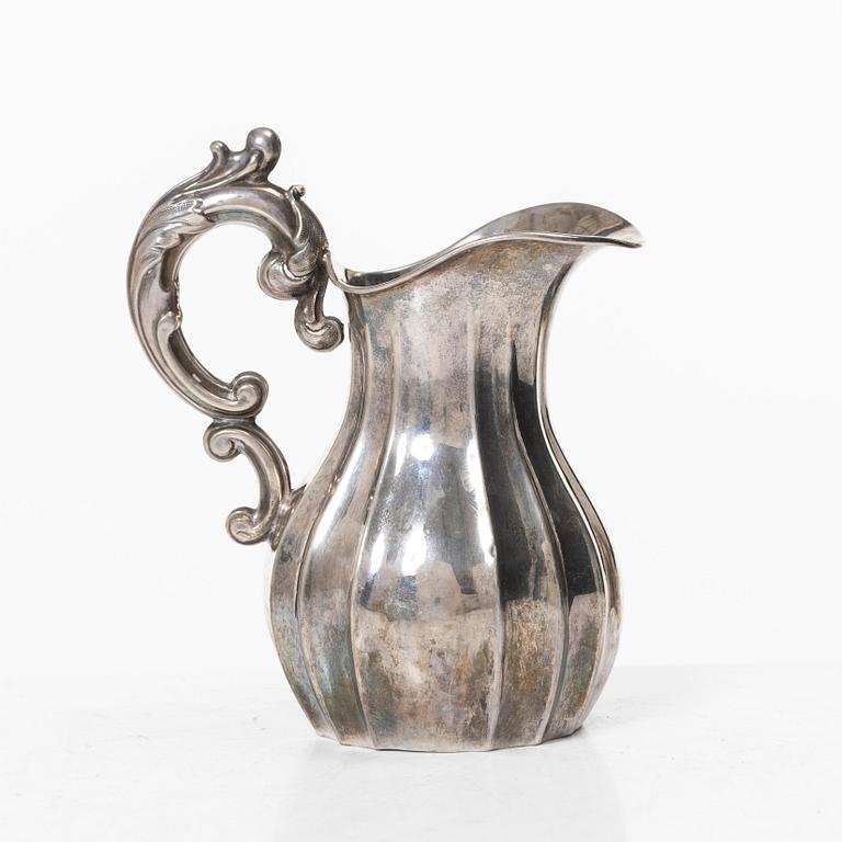 A Swedish silver cream jug, mark of Gustaf Möllenborg (Carl Teodor Ferón), Stockholm 1862.