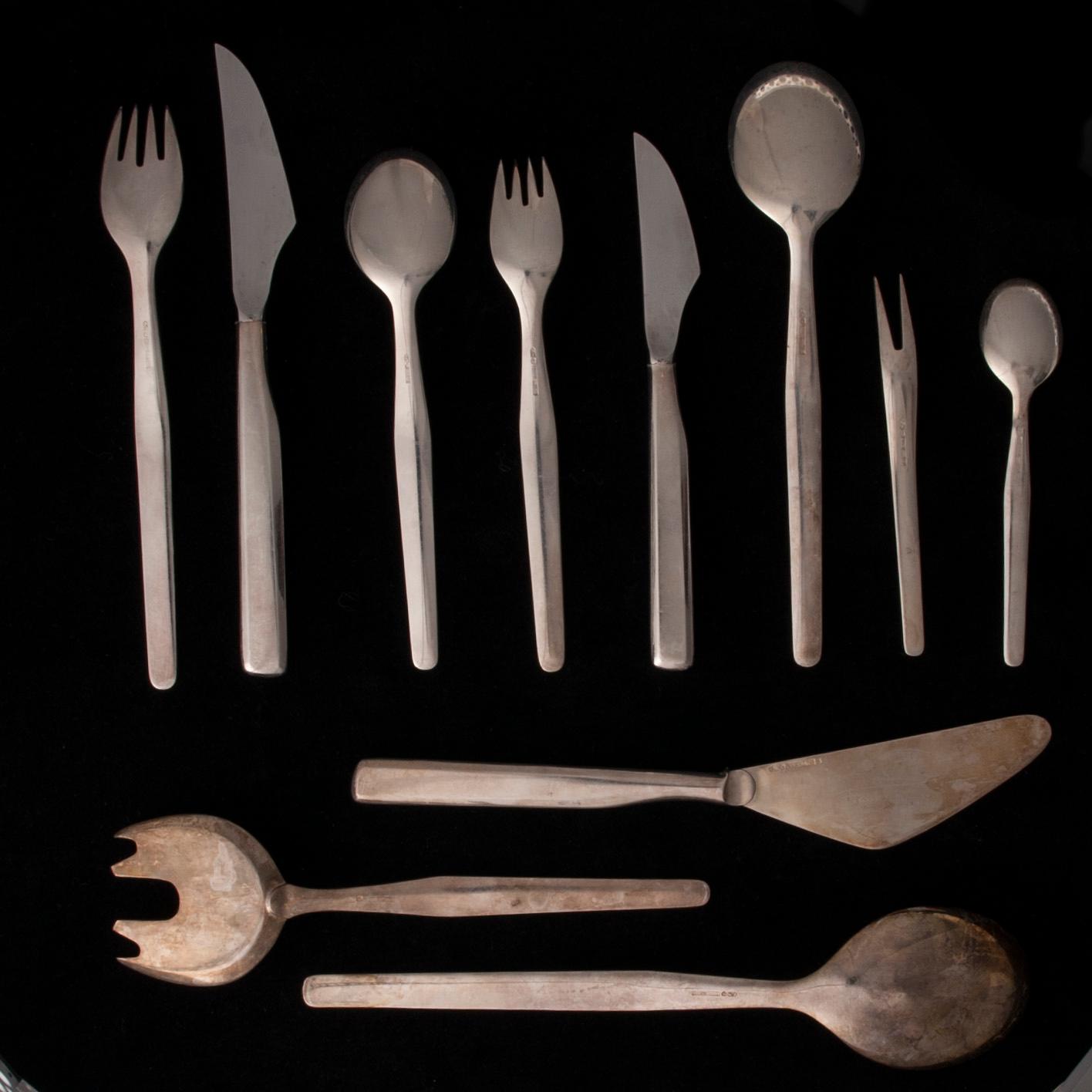 BESTICKUPPSÄTTNING, 99 delar, silver, "Marski", Tapio Wirkkala, Kultakeskus Tavastehus, 1960-tal.