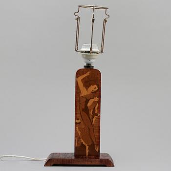 BORDSLAMPA, Mjölby Intarsia, 1930/40-tal.