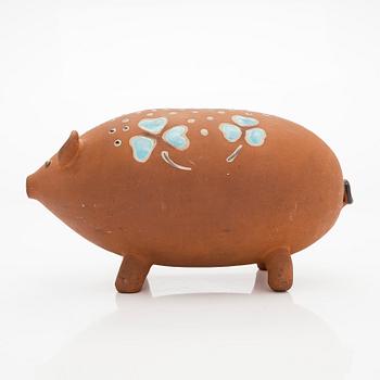 Marita Lybeck, a red clay sculpture / piggy bank, unsigned.