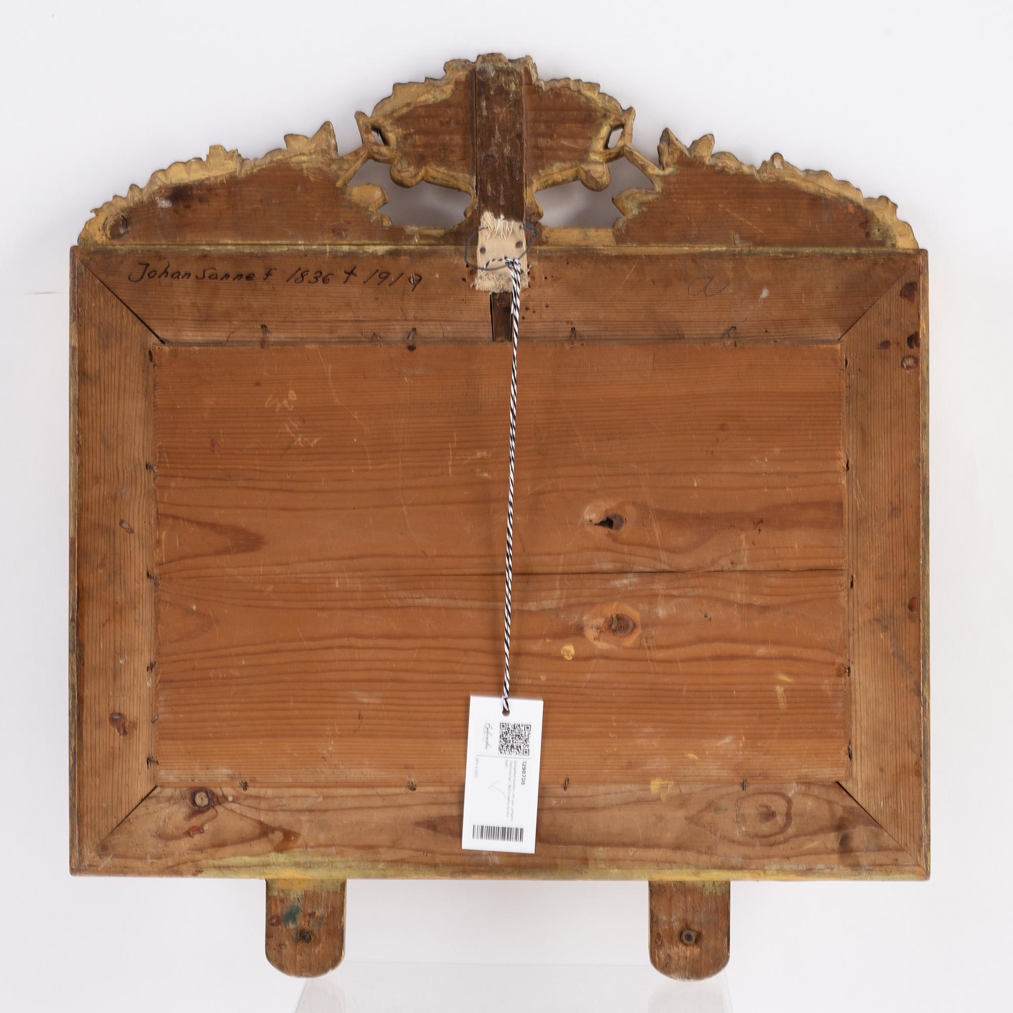 A pair of Swedish Empire mirror wall sconces, first half of the 19th century.