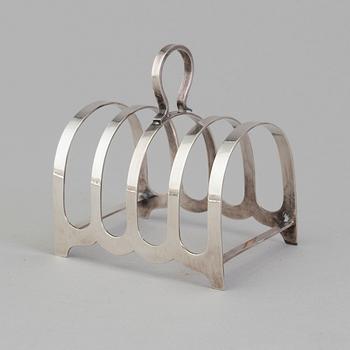 A 1947 silver toastrack by Robert Fred Mosley, Sheffield.