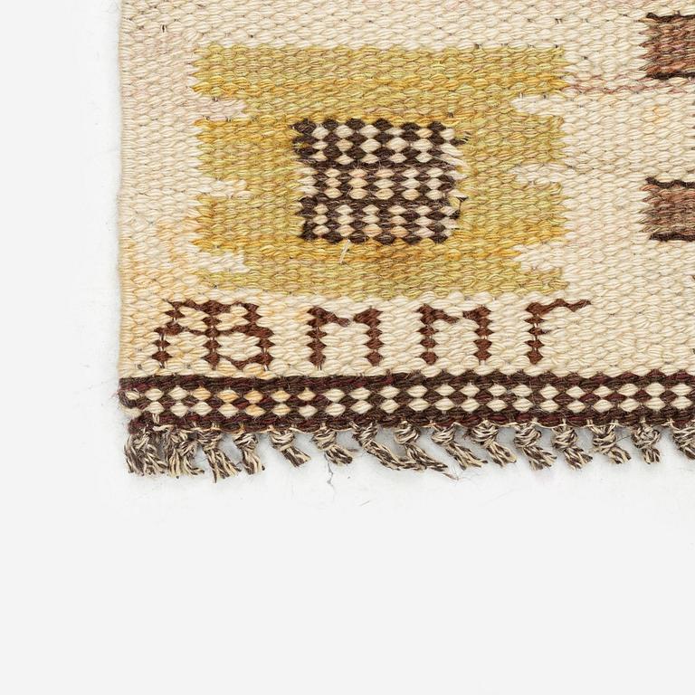 Märta Måås-Fjetterström, a carpet, 'Nyponblomman', flat weave. c 297 x 203 cm, signed AB MMF.