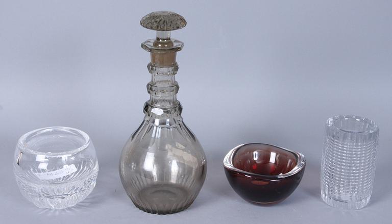 PARTI GLAS, 4 delar, bl a Sven Palmqvist, Orrefors.