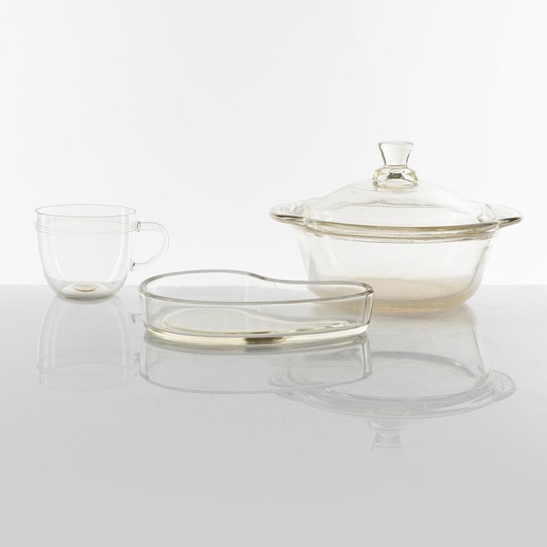 Wilhelm Wagenfeld, 22 glass service pieces, Jenaer Glaswerk, Schott & Gen, Germany.