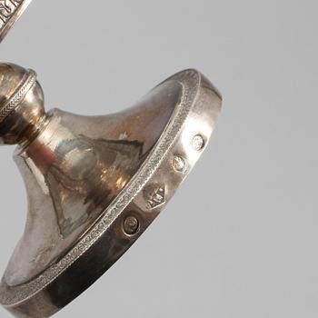 SENAPSKANNA, silver och glas, Frankrike, 1800-talets början.
