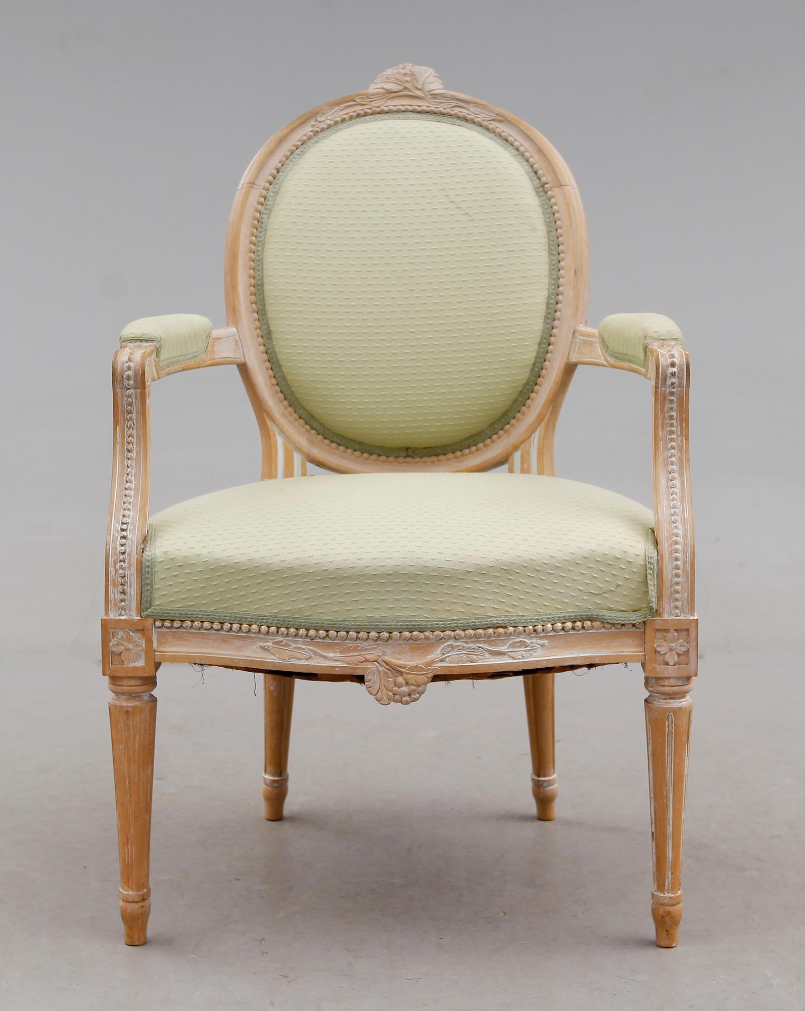 KARMSTOL, gustaviansk stil, 1900-talets mitt.