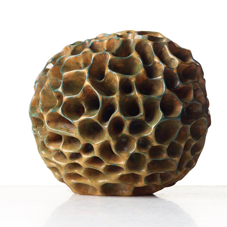 Hans Hedberg, a faience sculpture of a sponge, Biot, France.