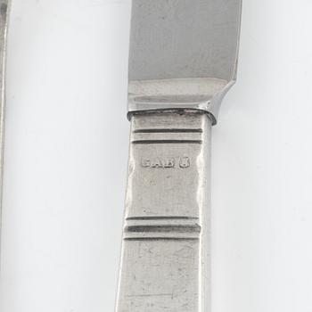 Jacob Ängman, smörgåsbestick, 24 delar, silver, modell "Rosenholm", GAB, Stockholm 1941-65.
