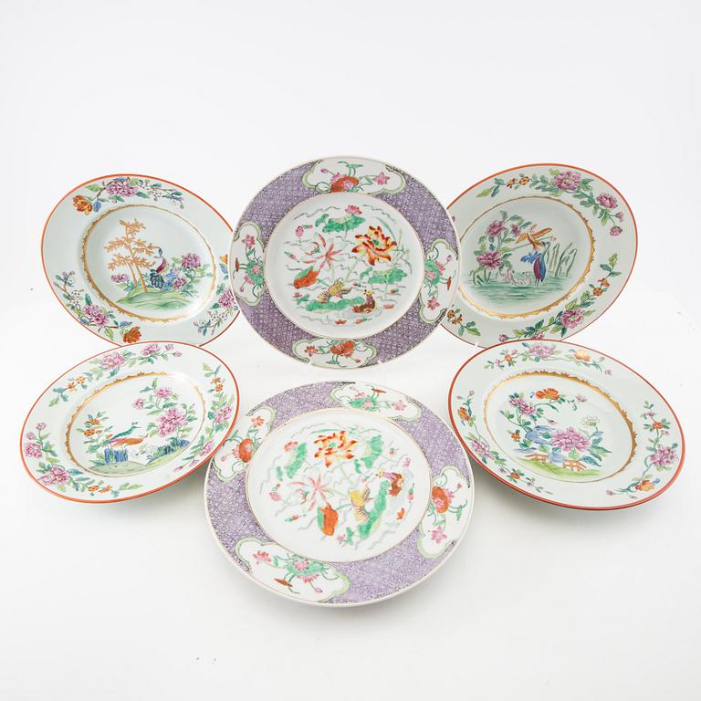 Plates 4+3 pcs China 20th century porcelain.