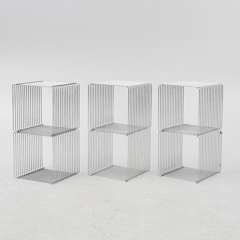 Verner Panton, "Wire cube", set of 6, from the Pantonova series, for Fritz Hansen.