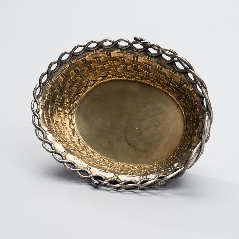 BREAD BASKET, silver, Russia, St.Petersburg 1888, Vasili Ivanov, weight 648 g.