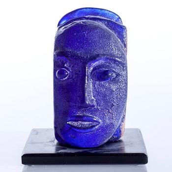 a glass object, signed, unique, dated 2002.