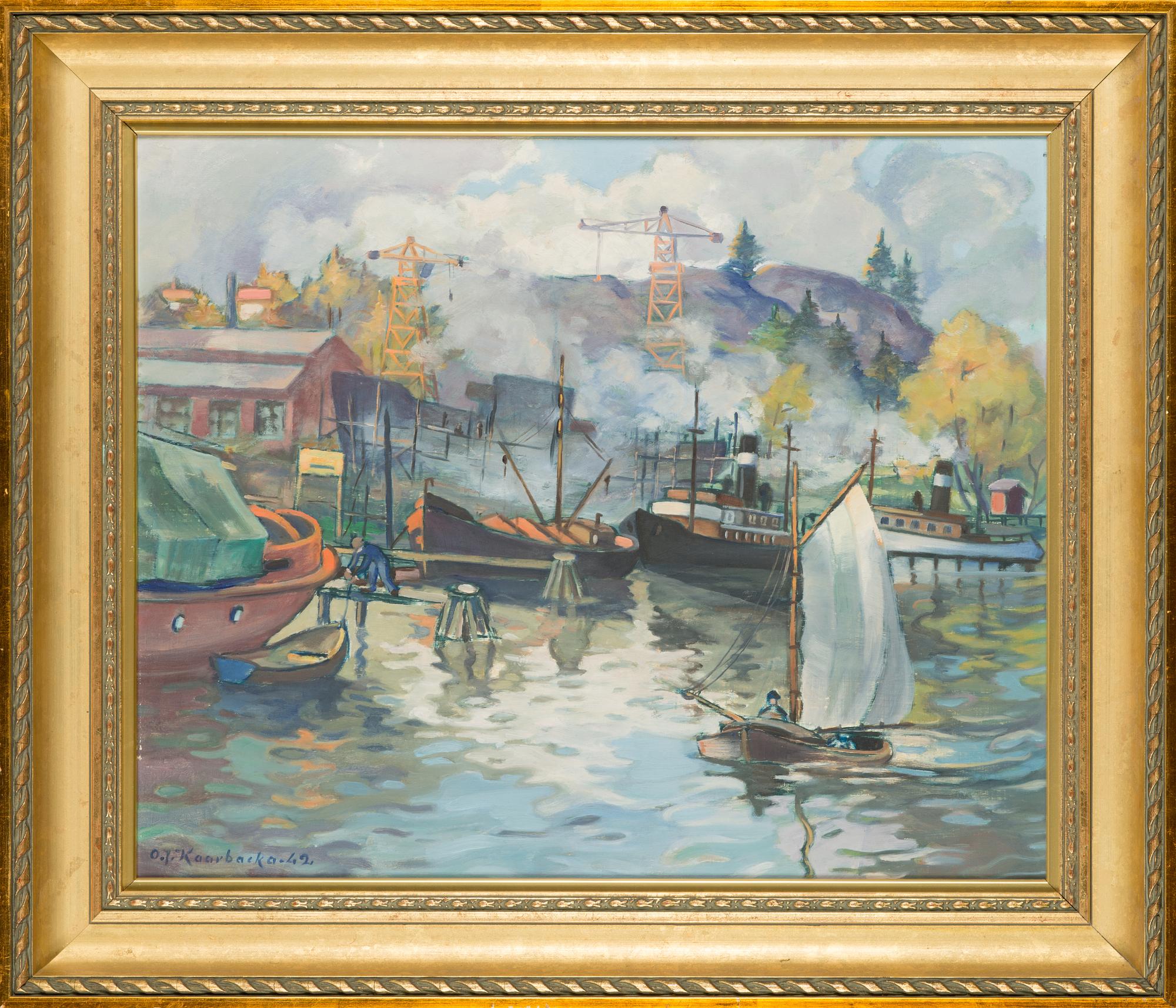 Otso Karpakka, oil on board, signed and dated -42.