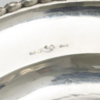 Three silver dishes,  with mark of GAB / CG Hallberg, Stockholm.