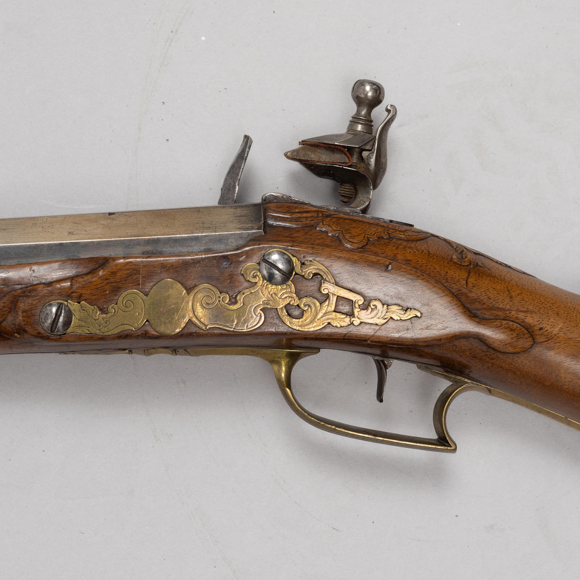 Flintlock gun, signed David Bars, Stockholm (1686-1759).