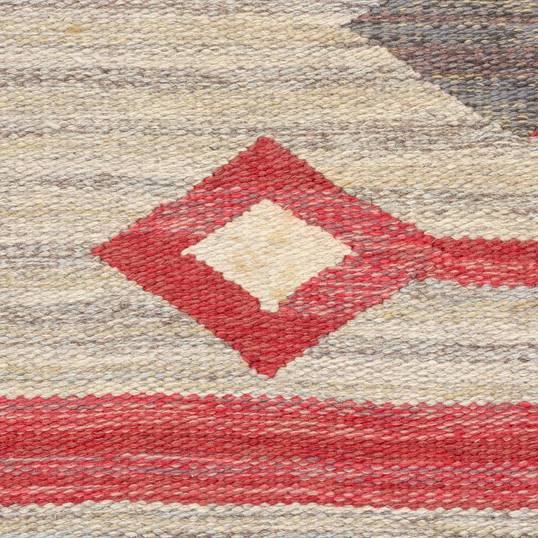 Matta, rölakan/gobelängteknik, Bohusslöjd-Konstfliten, 1900-talets mitt, ca 197 x 135 cm.