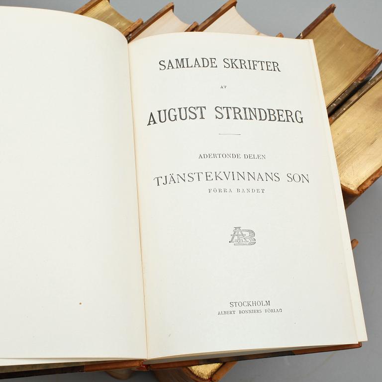 BÖCKER, 33 st, 55 vol, August Strindbergs samlade skrifter, Albert Bonniers Förlag. 1912-1923.