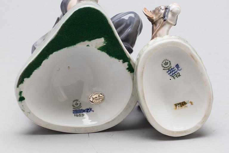 FIGURINER, 2 st. Porslin. Royal Copenhagen.