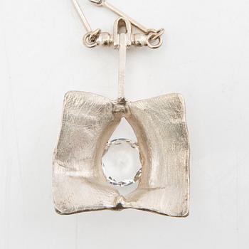 Magnus G:son Liedholm, necklace sterling silver and rock crystal signed.