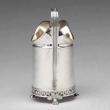 A Swedish 18th century parcel-gilt silver milk-jug, mark of Stephan Westersrahle, Stockholm 1798.