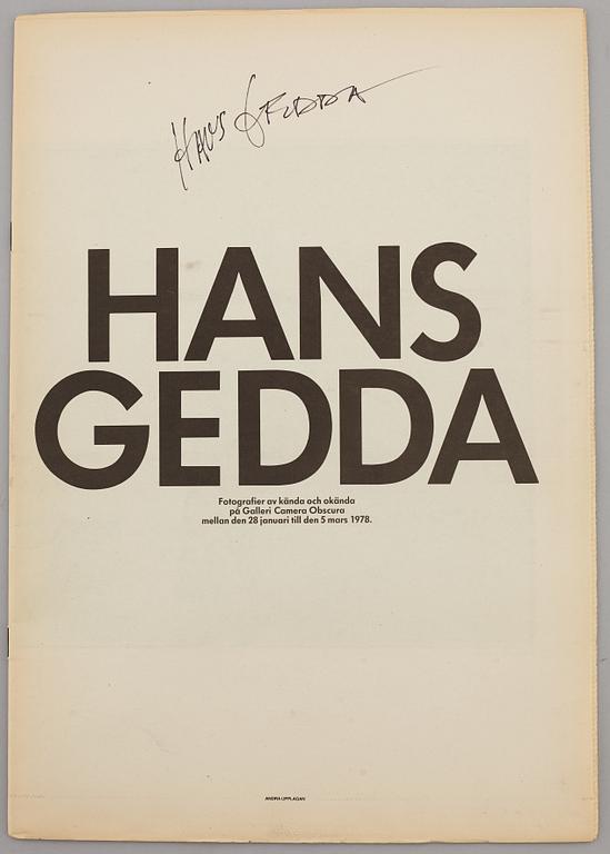 HANS GEDDA, 2 böcker och en utställningskatalog. Samtliga signerade.