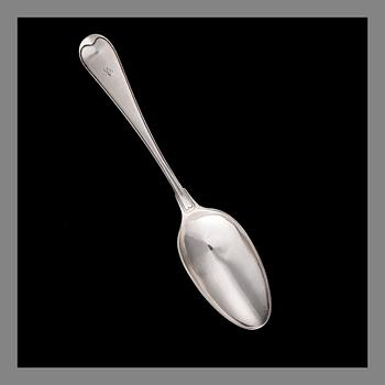 A SERVING SPOON, silver. Tammisaari 1793, Henrik Dahlman. Weight 123 g.