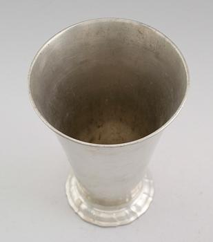 BÄGARE, tenn, Nils Abraham Santesson, Stockholm 1858.