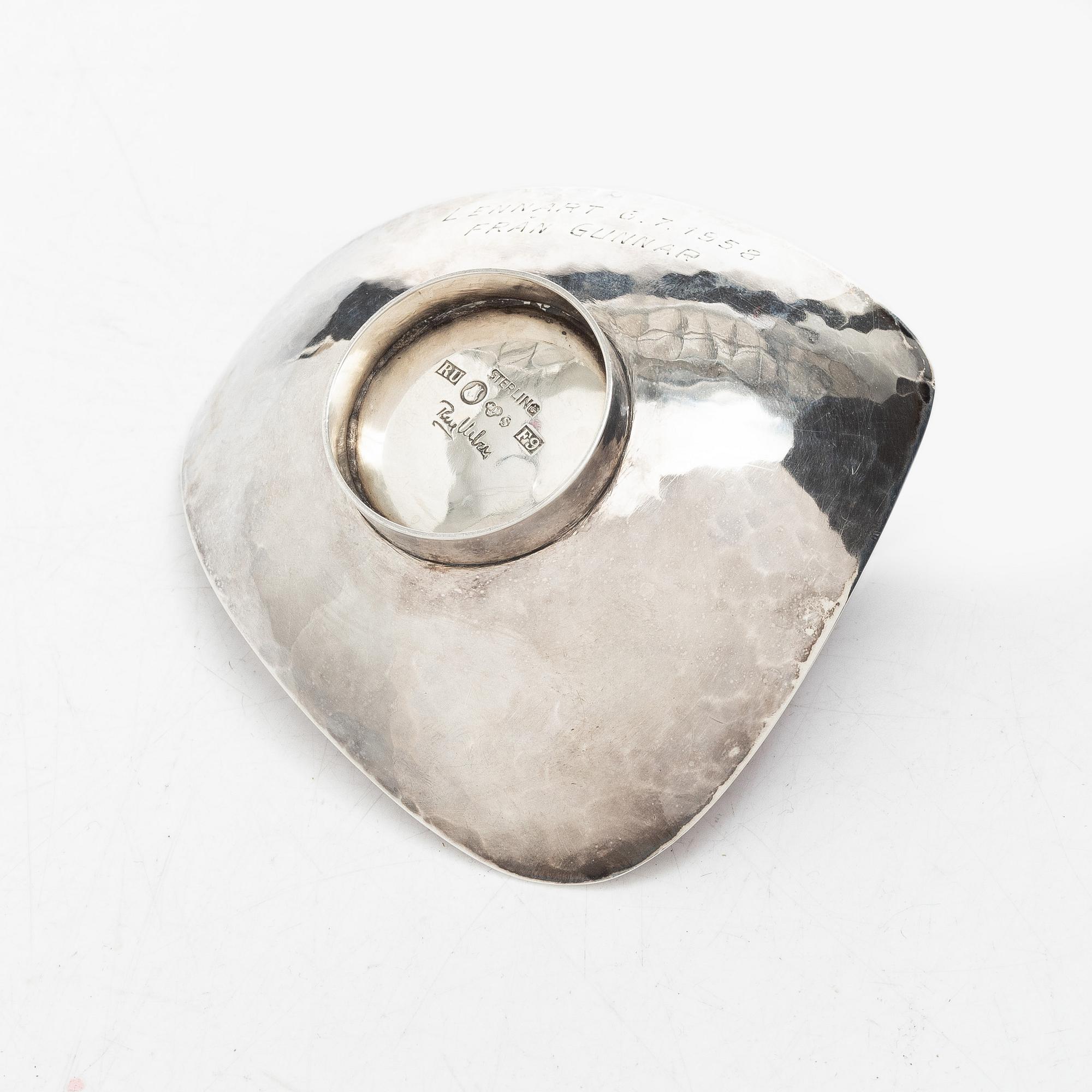 Rey Urban, Ashtray, sterling silver, Stockholm 1956.