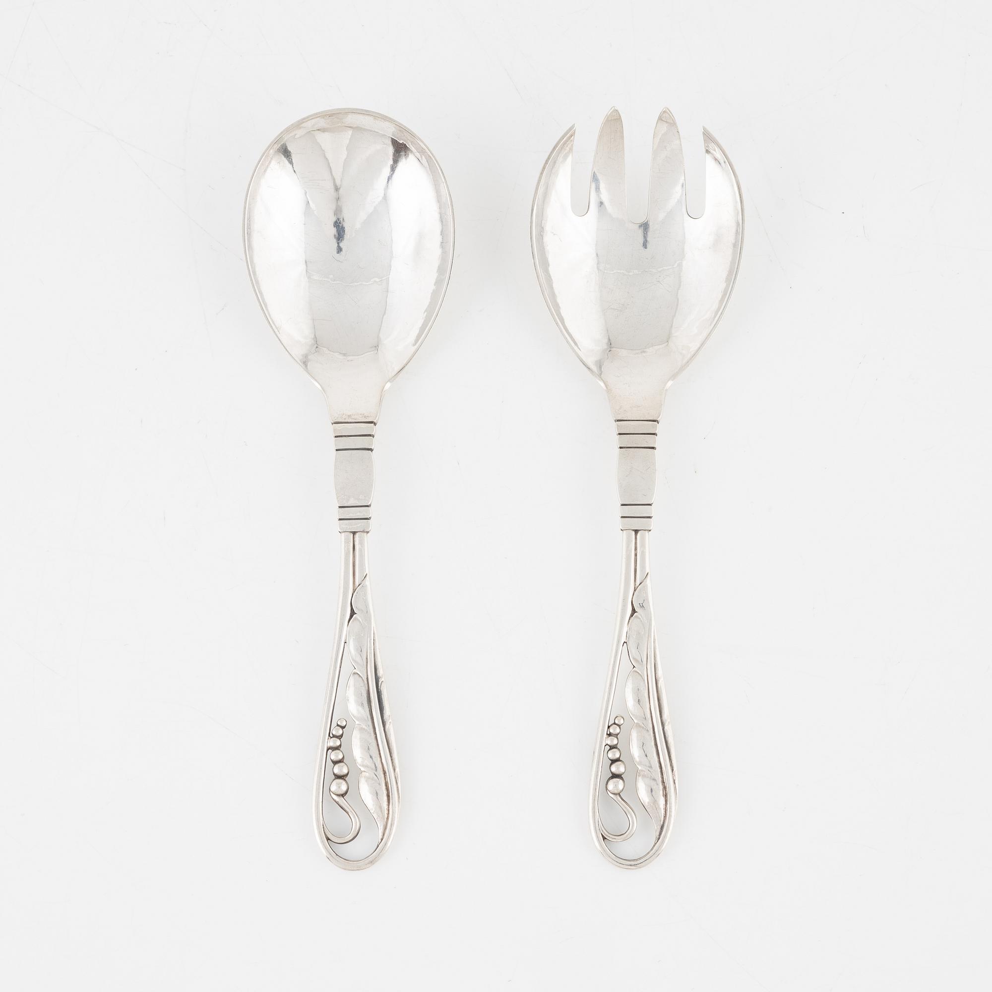 Georg Jensen, serveringsbestick, ett par, sterlingsilver, Danmark.