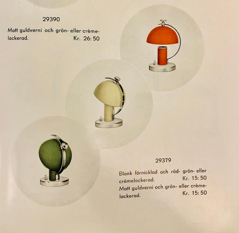 Erik Tidstrand, bordslampor 1 par, "29379", Nordiska Kompaniet 1930-tal.