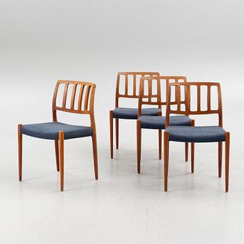 Niels Møller, 4 pcs, "model 83", J.L. Møllers Møbelfabrik, Denmark, second half of the 20th century.