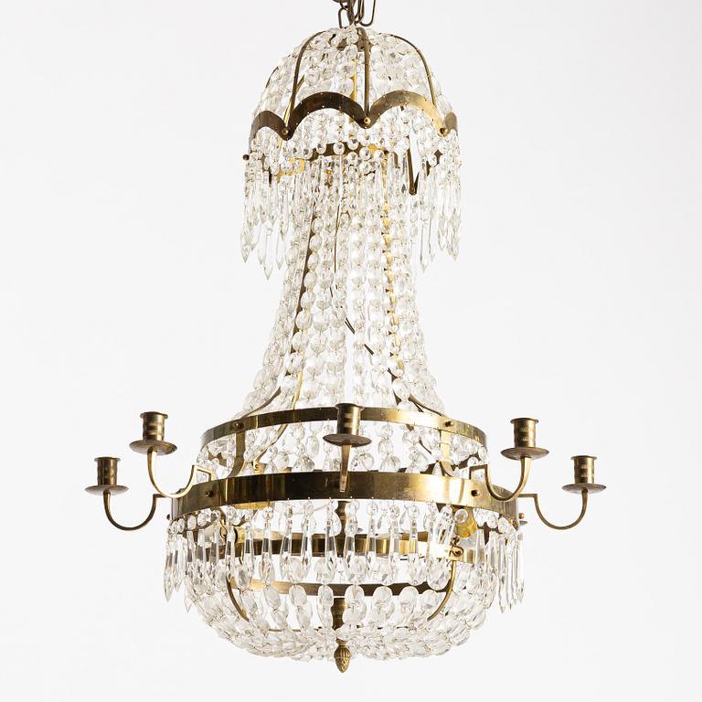 Chandelier, Gustavian style, first half of the 20th century.