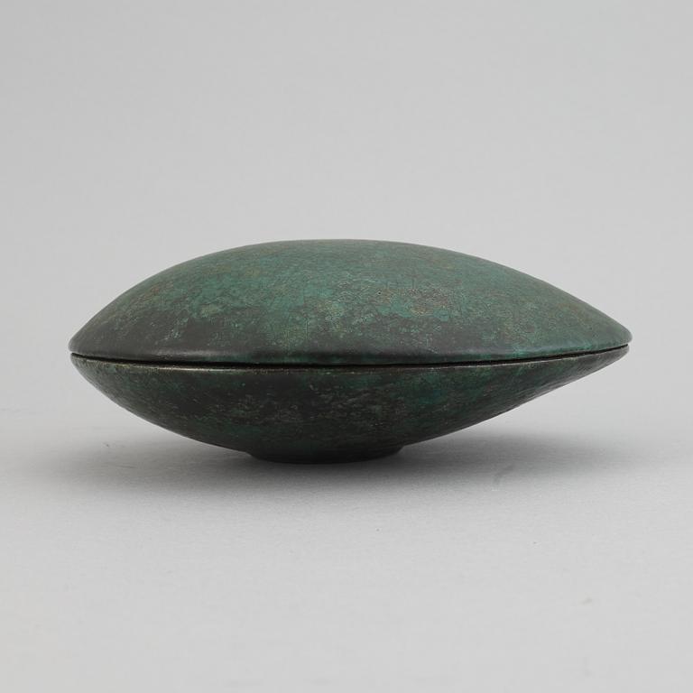 Hans Hedberg, a signed faience box, Biot, France.