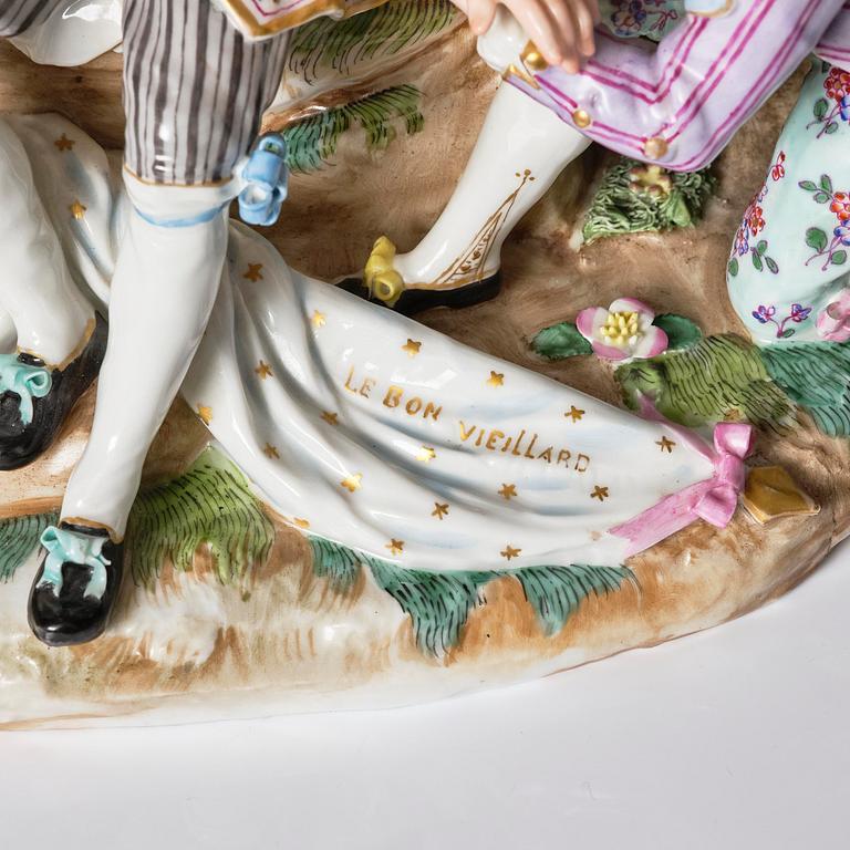 A Meissen figure group, 19th century.