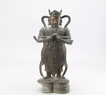 A Chinese Ming-style bronze figurine 20th century.